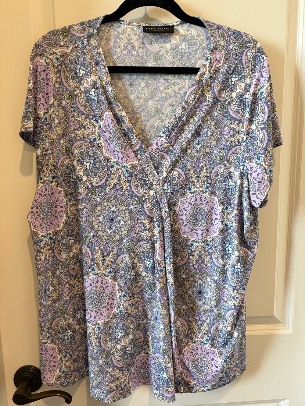 Lane Bryant Lavender Paisley Surplice Top